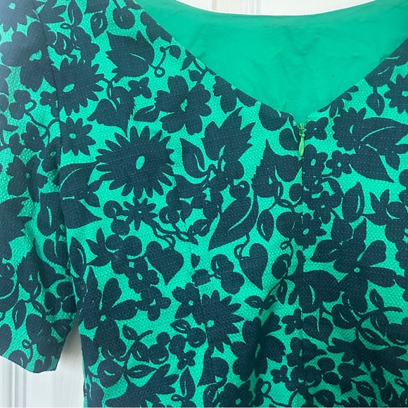 Boden Fleur Fitted Kelly Green and Navy Top/Blouse - Picture 7 of 10